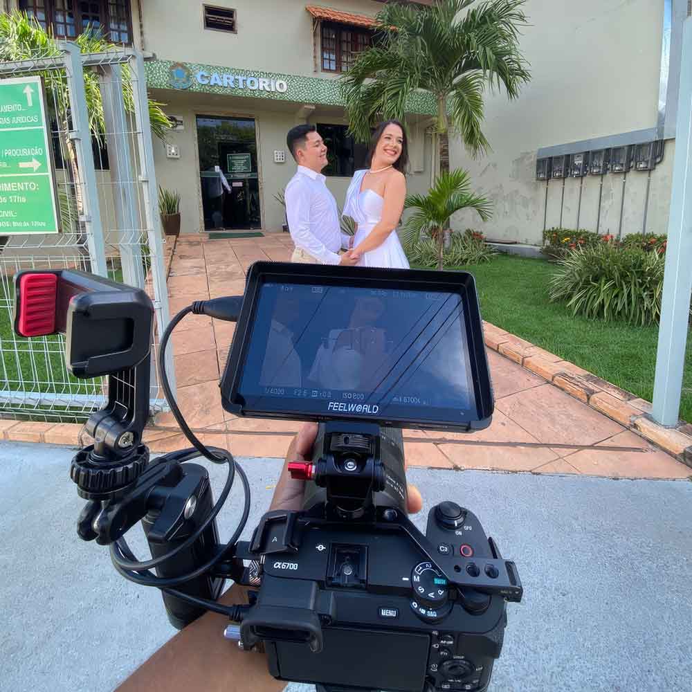 Equipe em captação de vídeo
